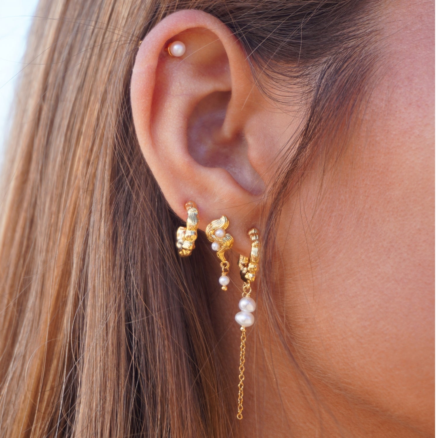 Muzi Pearl Stud-Øredobber winther-studio-norway